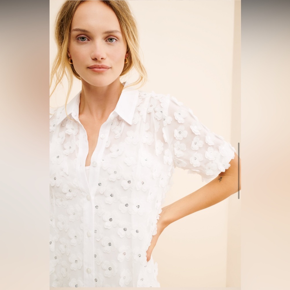 Porridge 3D Floral Shirt Dress - Picture 3 of 9